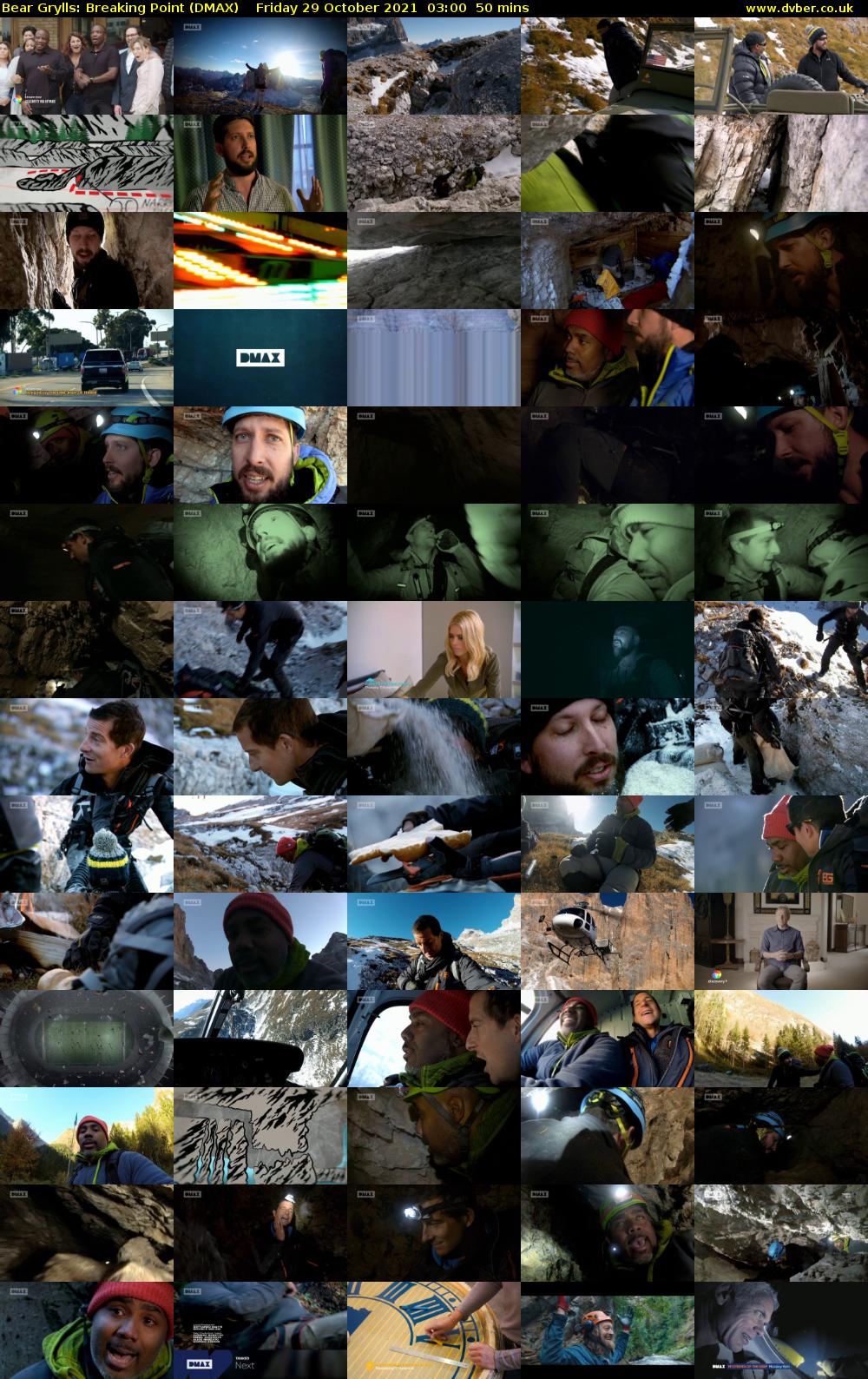 Bear Grylls: Breaking Point (DMAX) Friday 29 October 2021 03:00 - 03:50