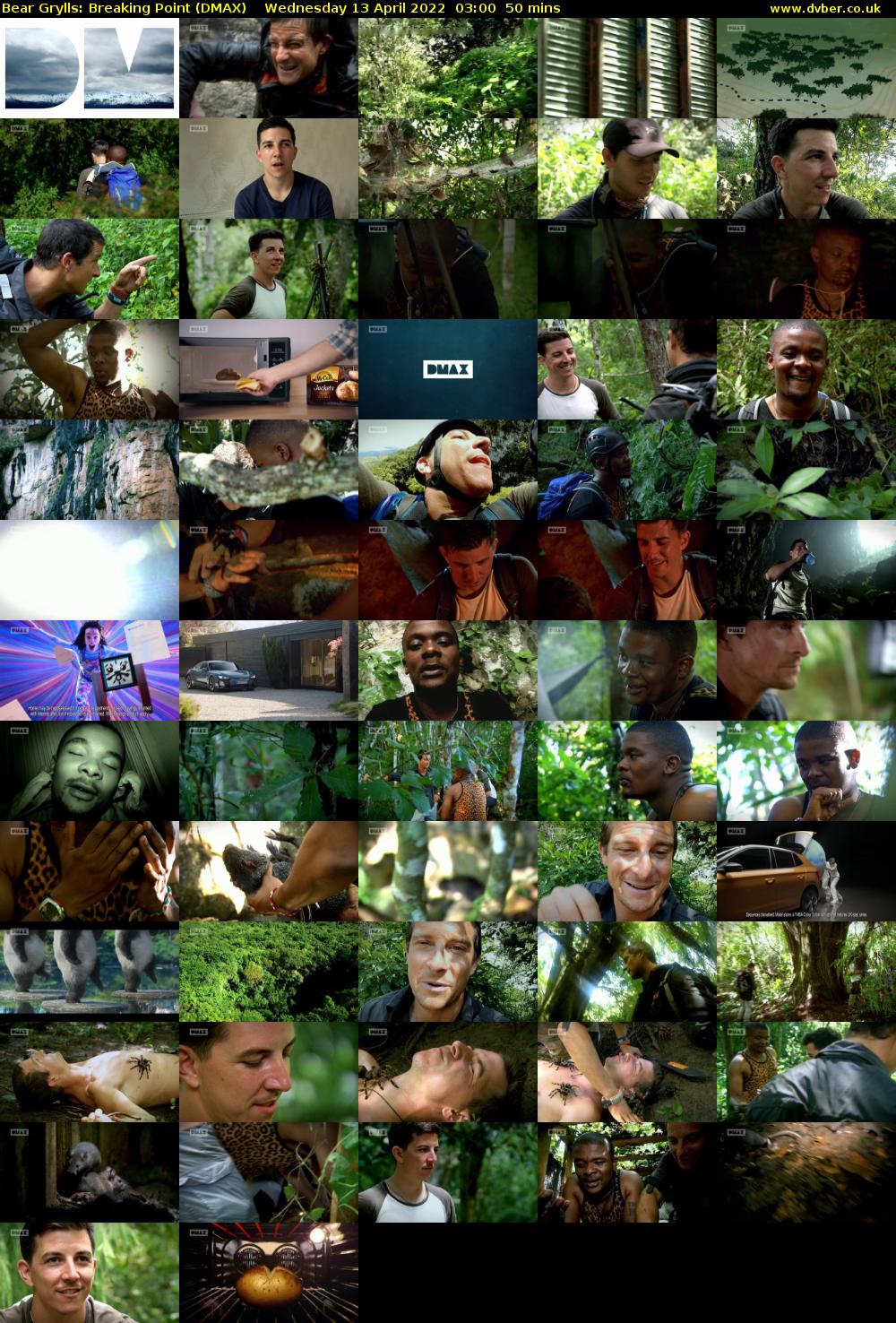 Bear Grylls: Breaking Point (DMAX) Wednesday 13 April 2022 03:00 - 03:50