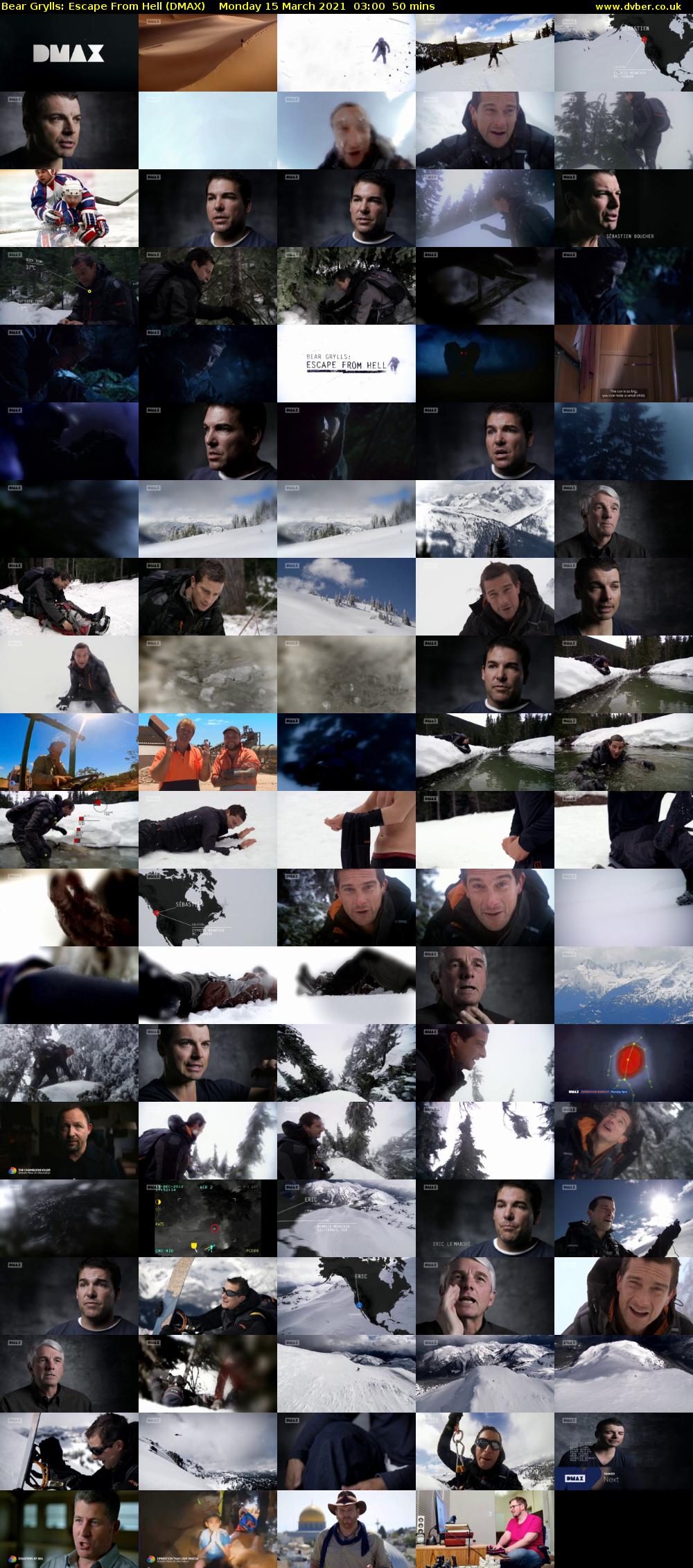 Bear Grylls: Escape From Hell (DMAX) Monday 15 March 2021 03:00 - 03:50