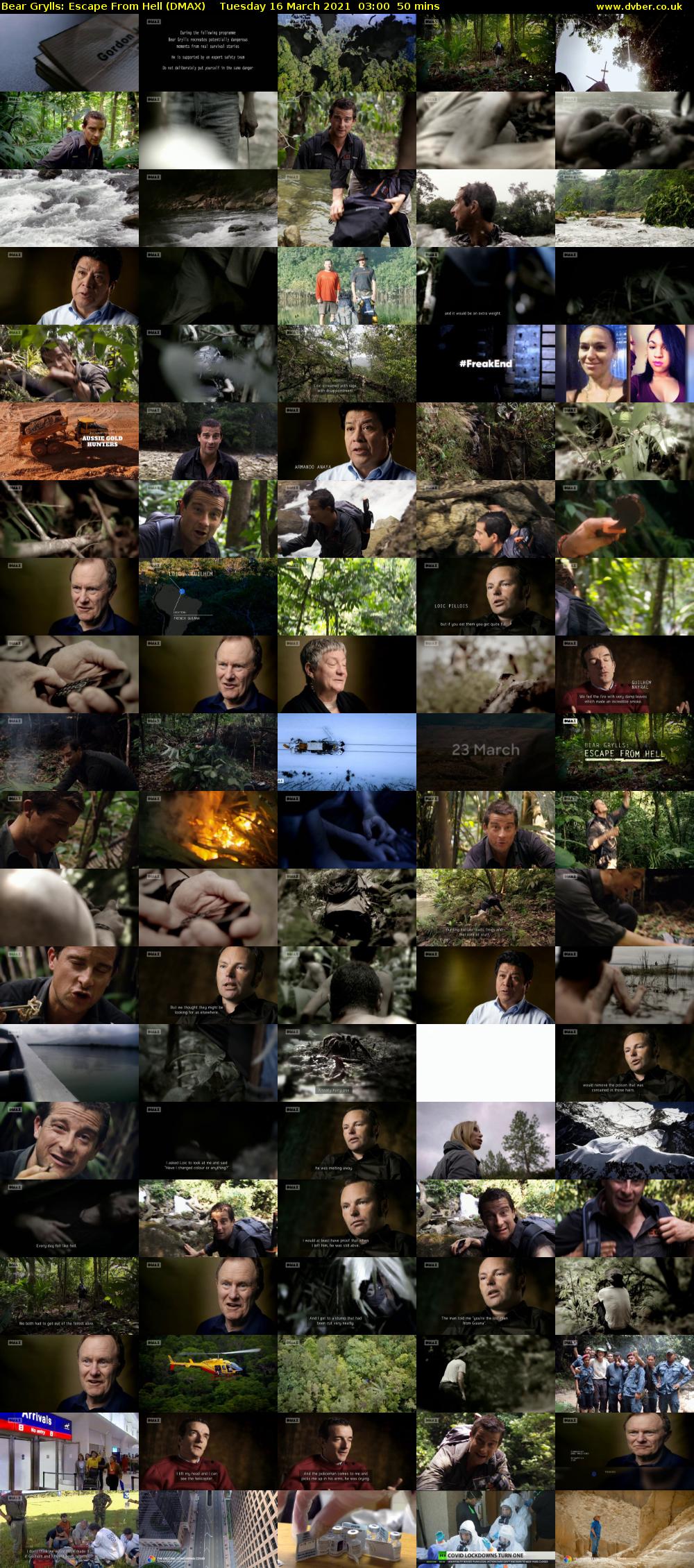 Bear Grylls: Escape From Hell (DMAX) Tuesday 16 March 2021 03:00 - 03:50