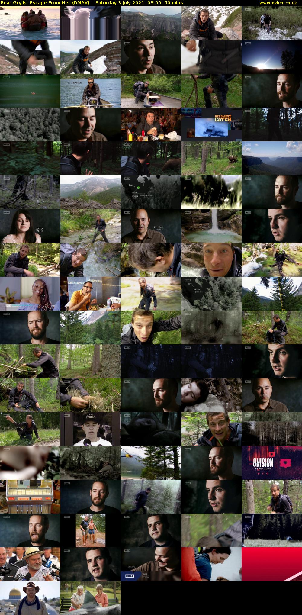 Bear Grylls: Escape From Hell (DMAX) Saturday 3 July 2021 03:00 - 03:50