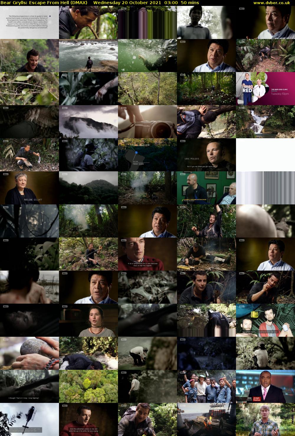 Bear Grylls: Escape From Hell (DMAX) Wednesday 20 October 2021 03:00 - 03:50