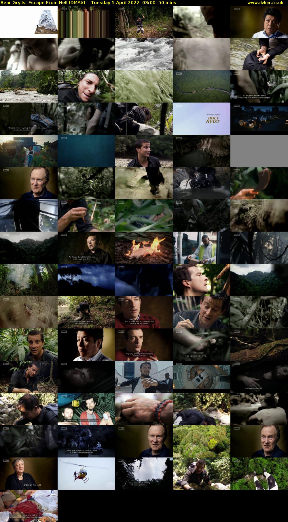 Bear Grylls: Escape From Hell (DMAX) Tuesday 5 April 2022 03:00 - 03:50