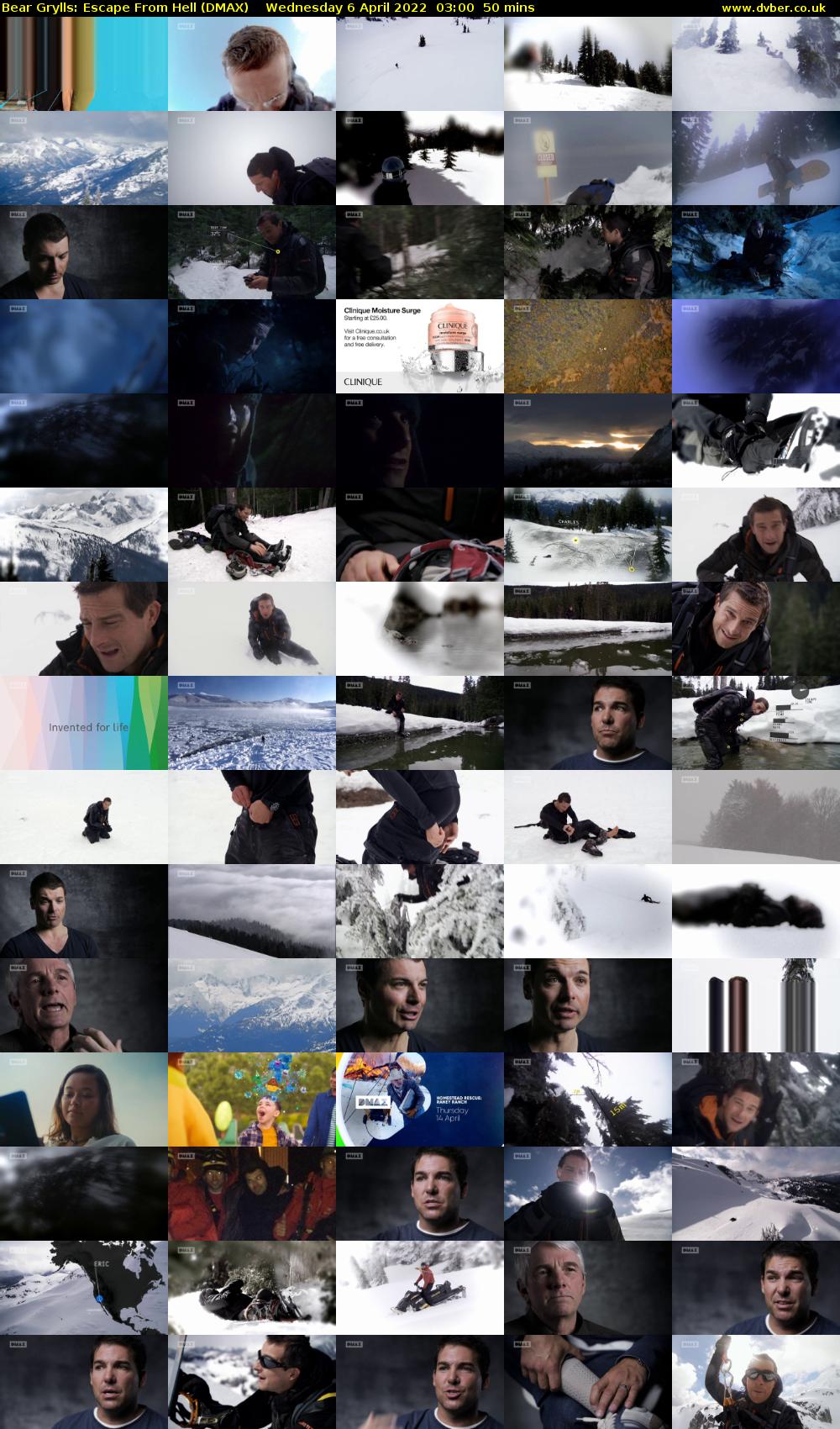 Bear Grylls: Escape From Hell (DMAX) Wednesday 6 April 2022 03:00 - 03:50