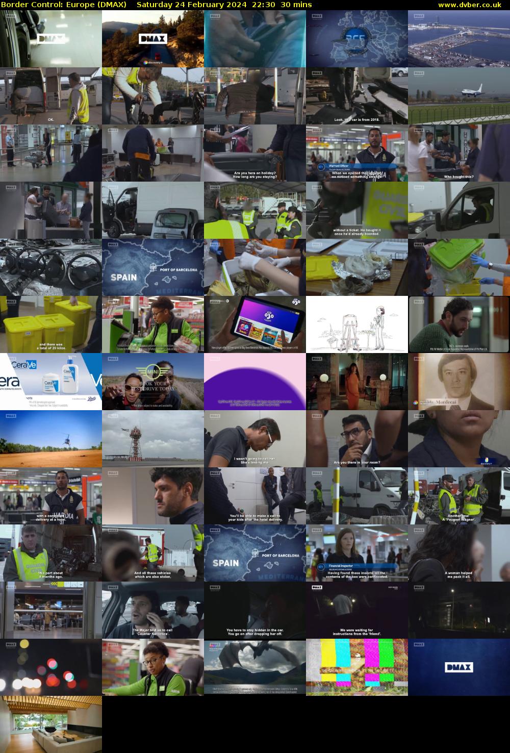 Border Control: Europe (DMAX) Saturday 24 February 2024 22:30 - 23:00