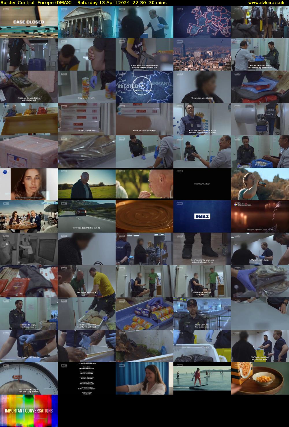 Border Control: Europe (DMAX) Saturday 13 April 2024 22:30 - 23:00