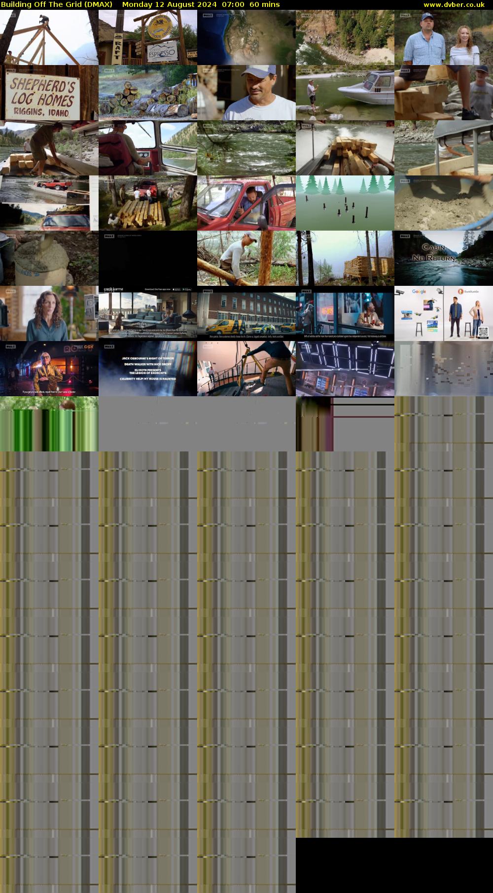 Building Off The Grid (DMAX) Monday 12 August 2024 07:00 - 08:00