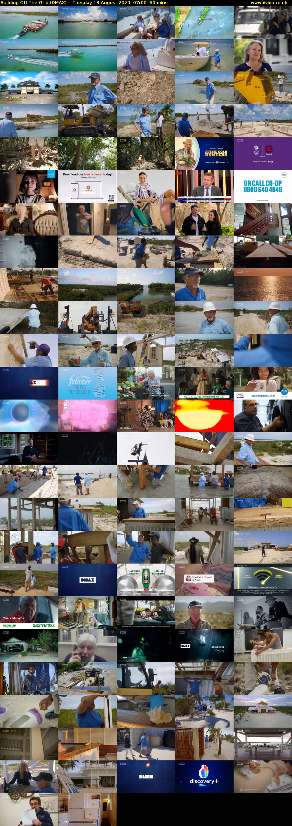 Building Off The Grid (DMAX) Tuesday 13 August 2024 07:00 - 08:00