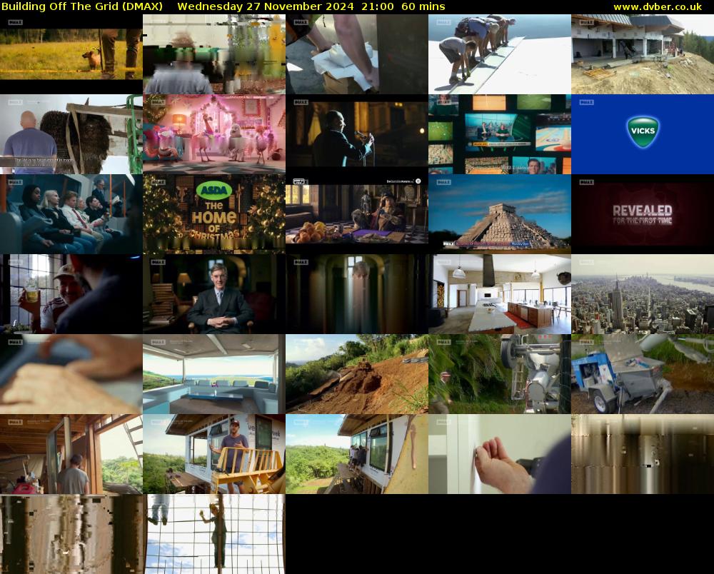 Building Off The Grid (DMAX) Wednesday 27 November 2024 21:00 - 22:00