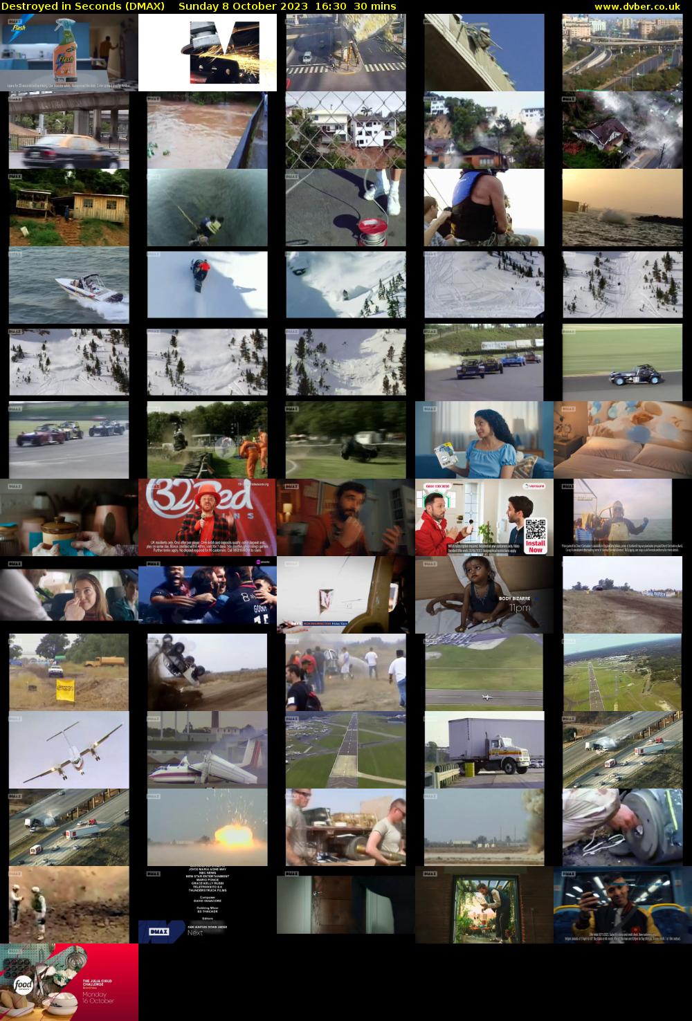 Destroyed in Seconds (DMAX) Sunday 8 October 2023 16:30 - 17:00