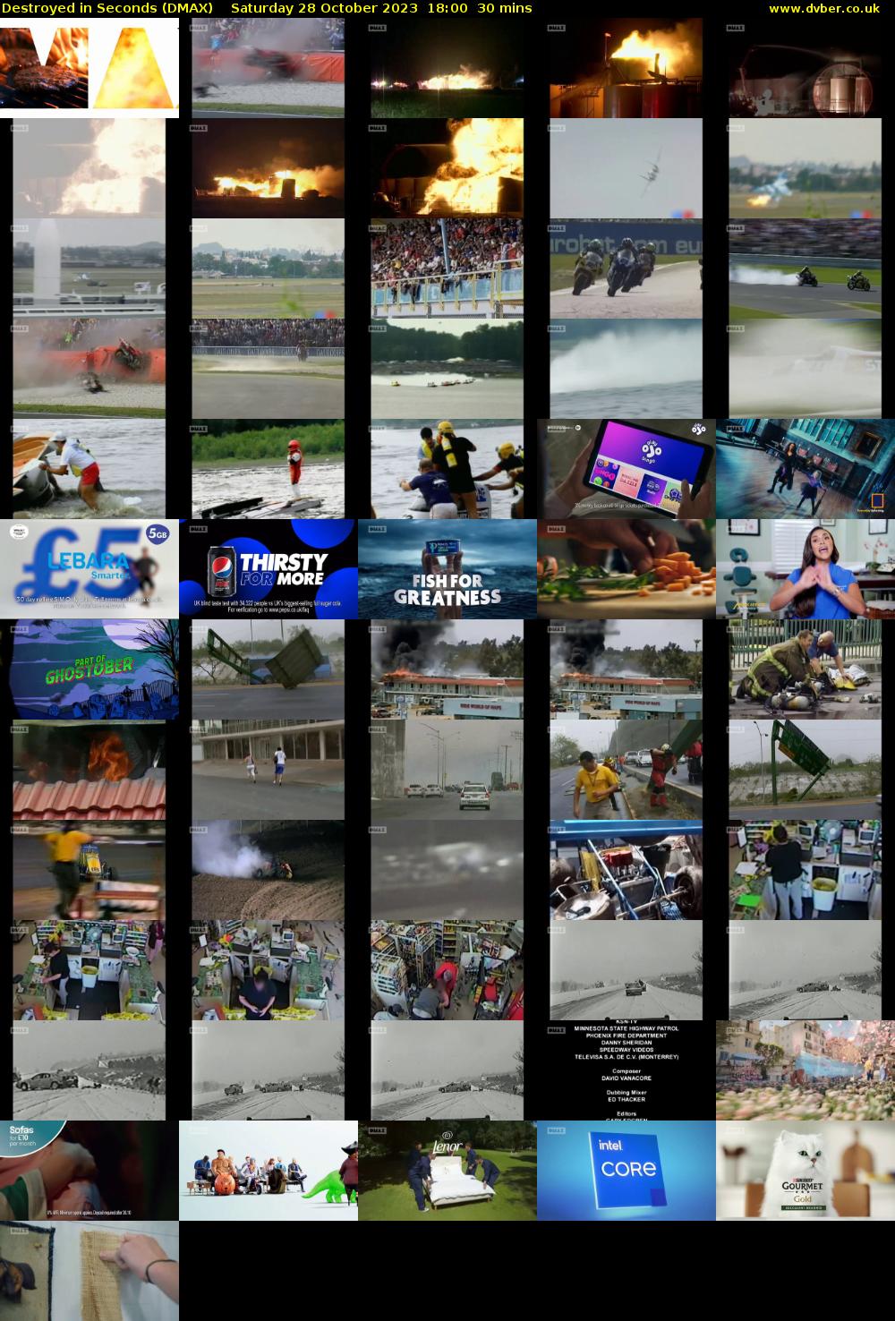 Destroyed in Seconds (DMAX) Saturday 28 October 2023 18:00 - 18:30