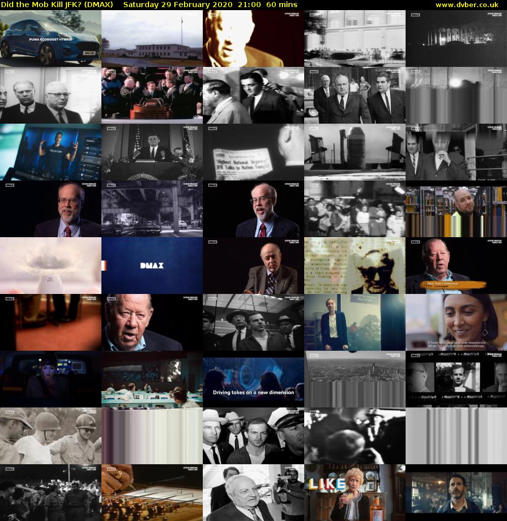 Did the Mob Kill JFK? (DMAX) Saturday 29 February 2020 21:00 - 22:00