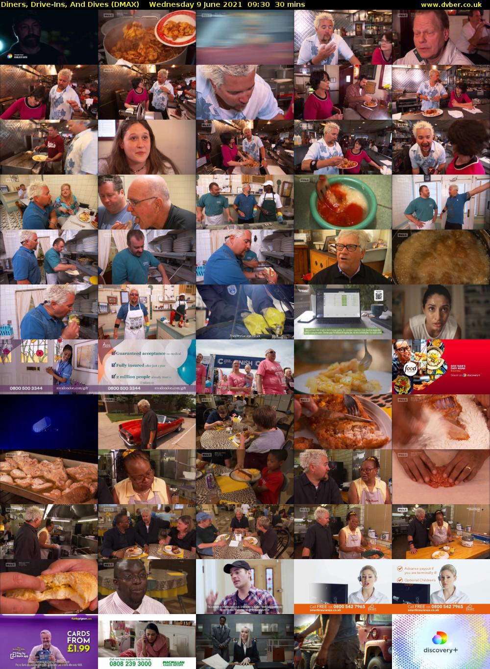 Diners, Drive-Ins, And Dives (DMAX) Wednesday 9 June 2021 09:30 - 10:00
