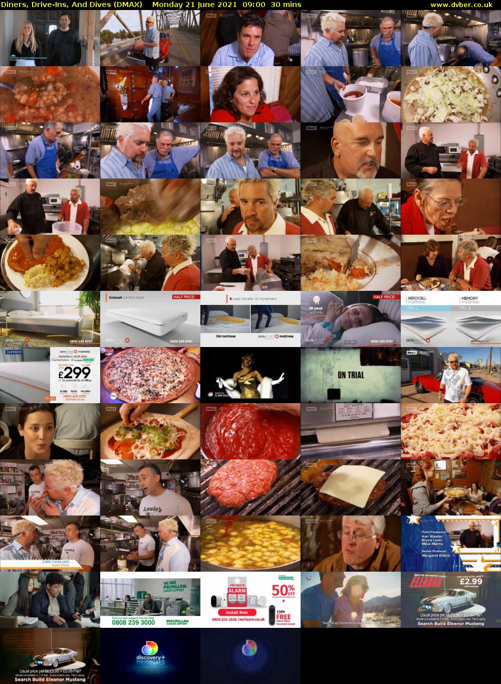 Diners, Drive-Ins, And Dives (DMAX) Monday 21 June 2021 09:00 - 09:30