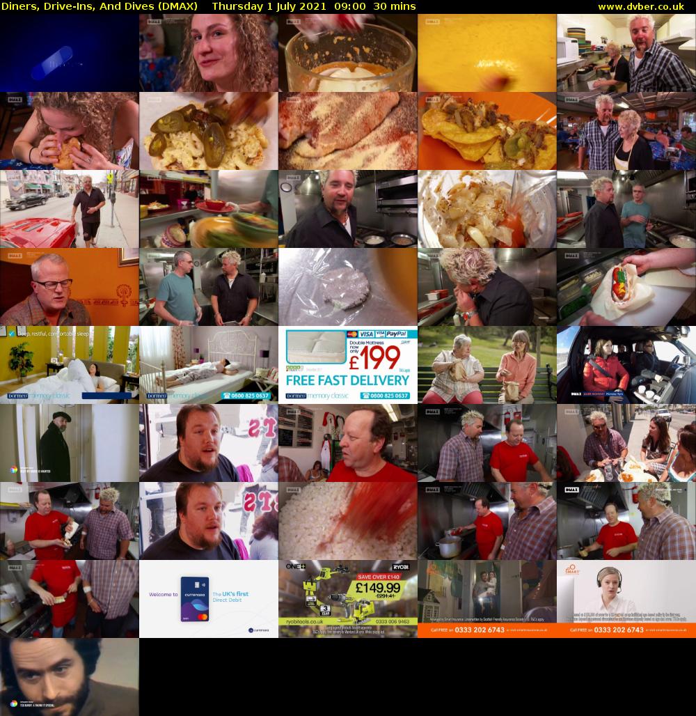 Diners, Drive-Ins, And Dives (DMAX) Thursday 1 July 2021 09:00 - 09:30