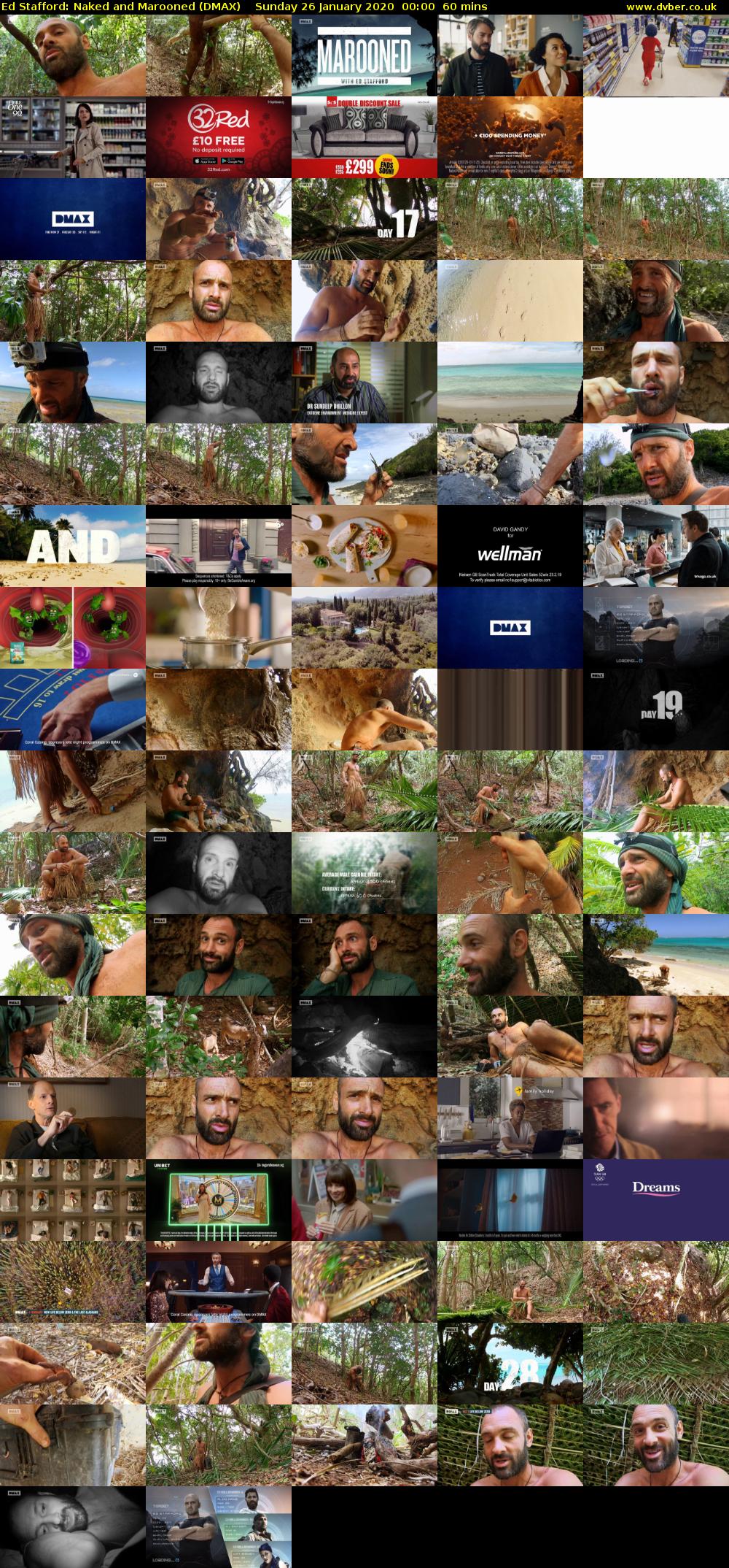 Ed Stafford: Naked and Marooned (DMAX) Sunday 26 January 2020 00:00 - 01:00