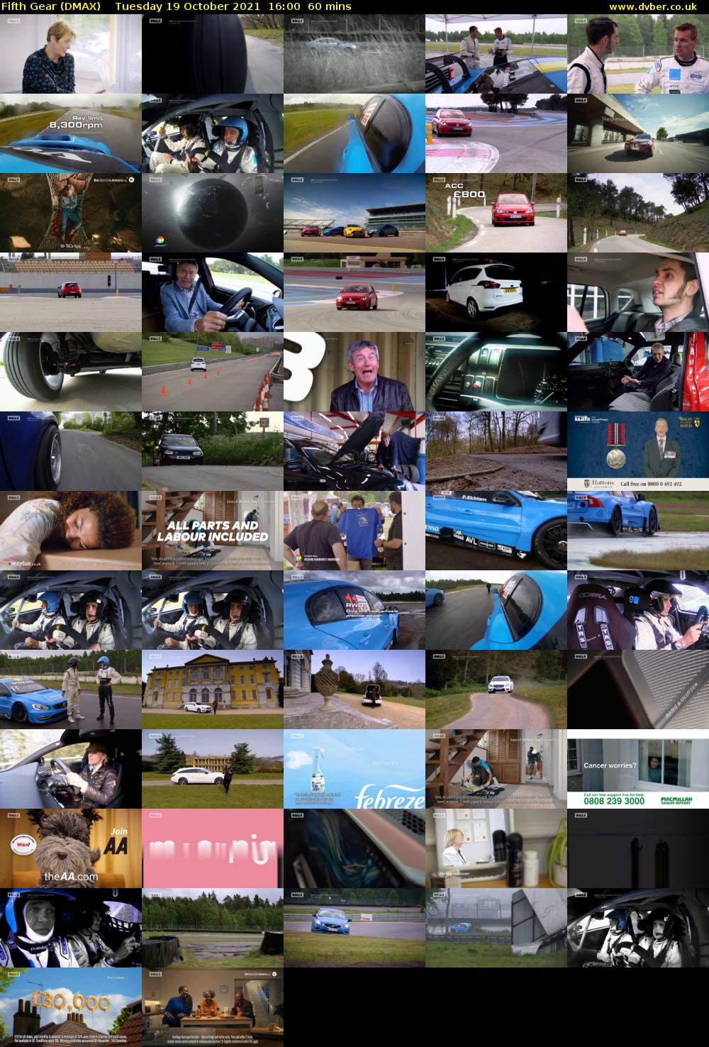 Fifth Gear (DMAX) Tuesday 19 October 2021 16:00 - 17:00