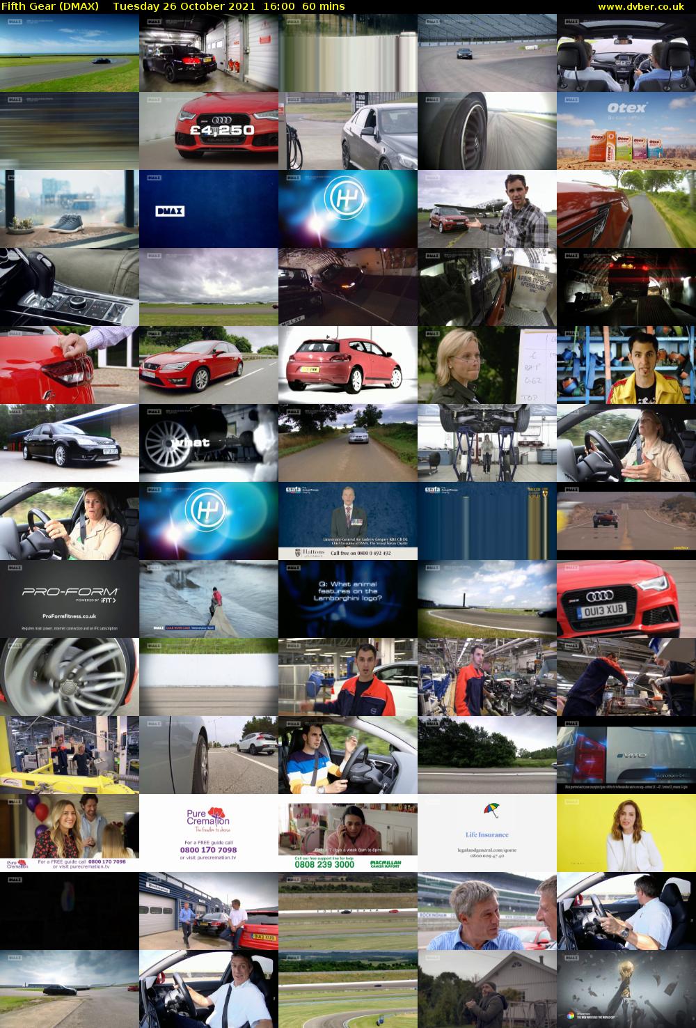 Fifth Gear (DMAX) Tuesday 26 October 2021 16:00 - 17:00