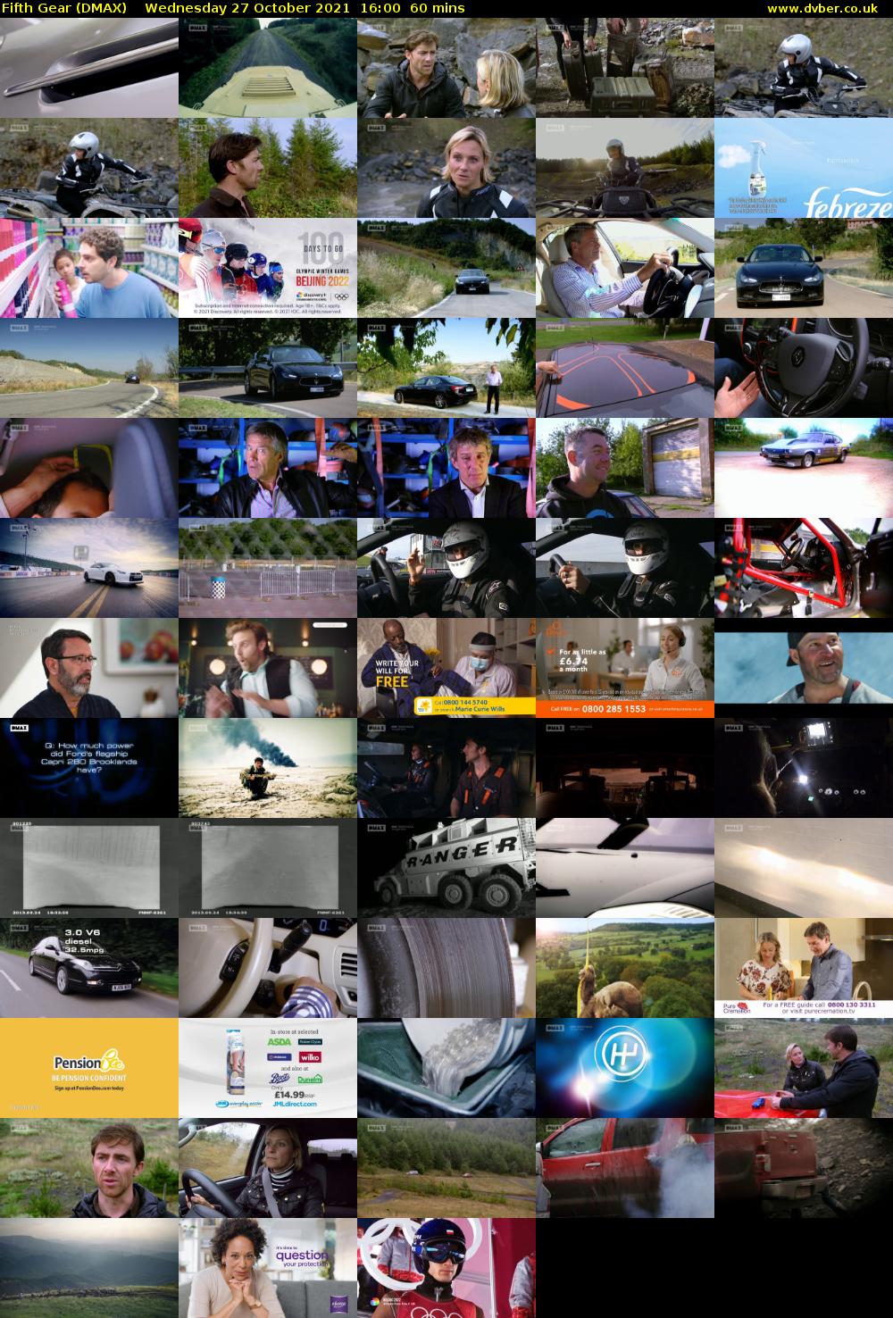 Fifth Gear (DMAX) Wednesday 27 October 2021 16:00 - 17:00