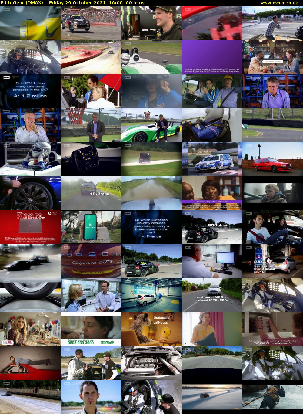 Fifth Gear (DMAX) Friday 29 October 2021 16:00 - 17:00