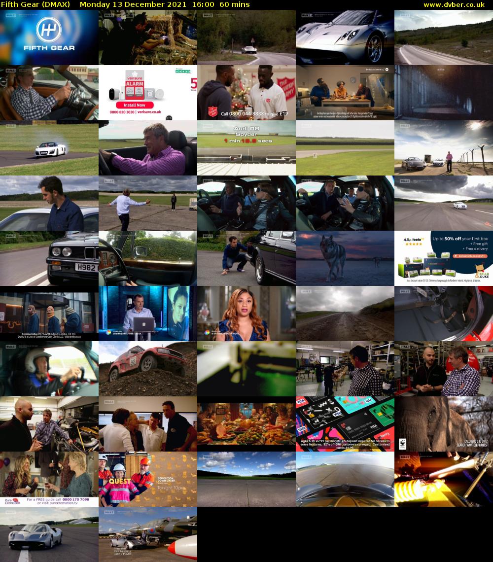 Fifth Gear (DMAX) Monday 13 December 2021 16:00 - 17:00