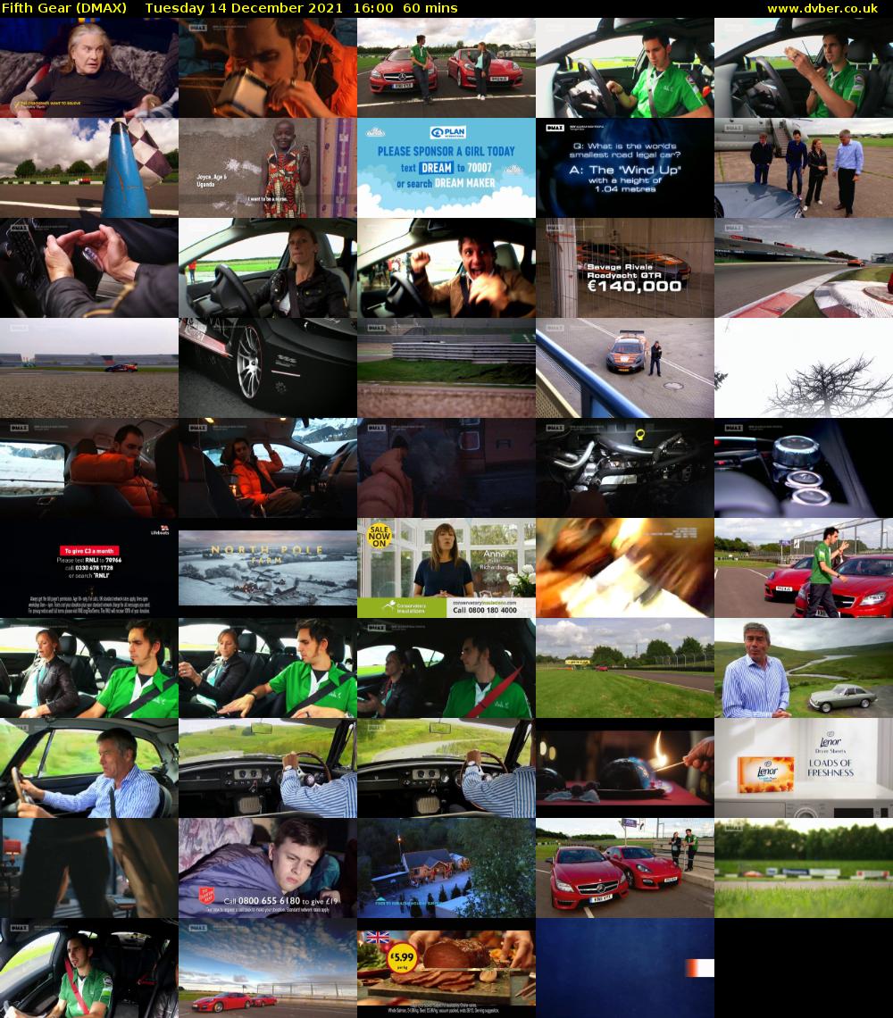 Fifth Gear (DMAX) Tuesday 14 December 2021 16:00 - 17:00