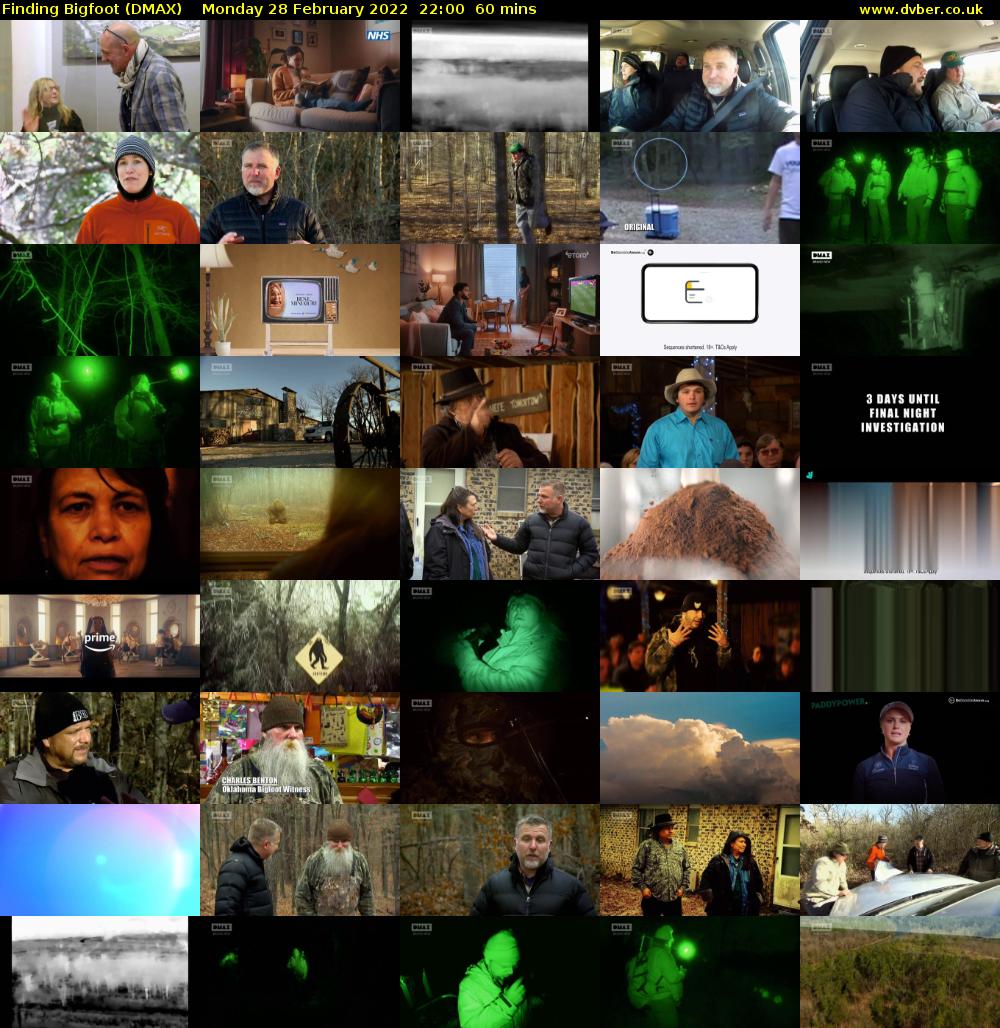 Finding Bigfoot (DMAX) Monday 28 February 2022 22:00 - 23:00