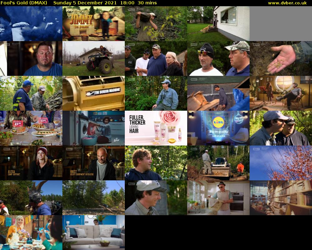 Fool's Gold (DMAX) Sunday 5 December 2021 18:00 - 18:30