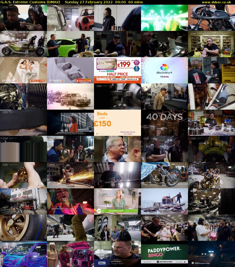 G.A.S. Extreme Customs (DMAX) Sunday 27 February 2022 09:00 - 10:00