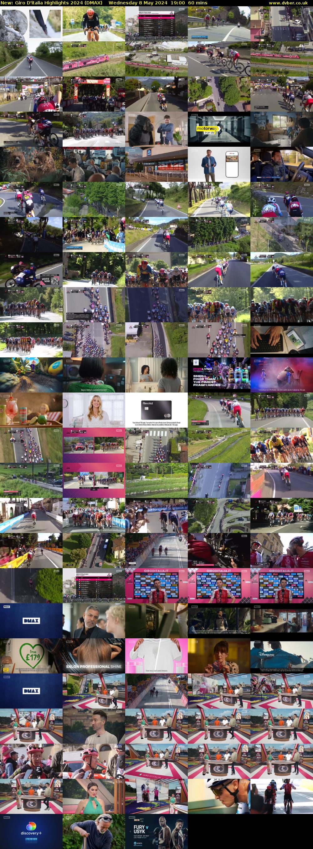 Giro D'italia Highlights 2024 (DMAX) Wednesday 8 May 2024 19:00 - 20:00
