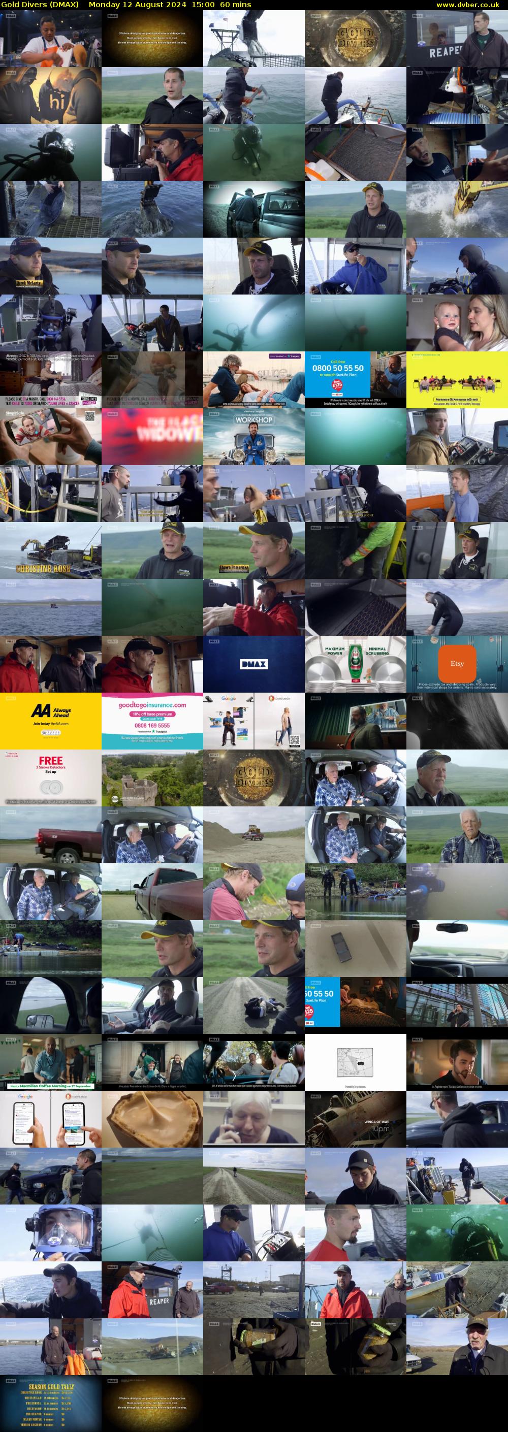 Gold Divers (DMAX) Monday 12 August 2024 15:00 - 16:00