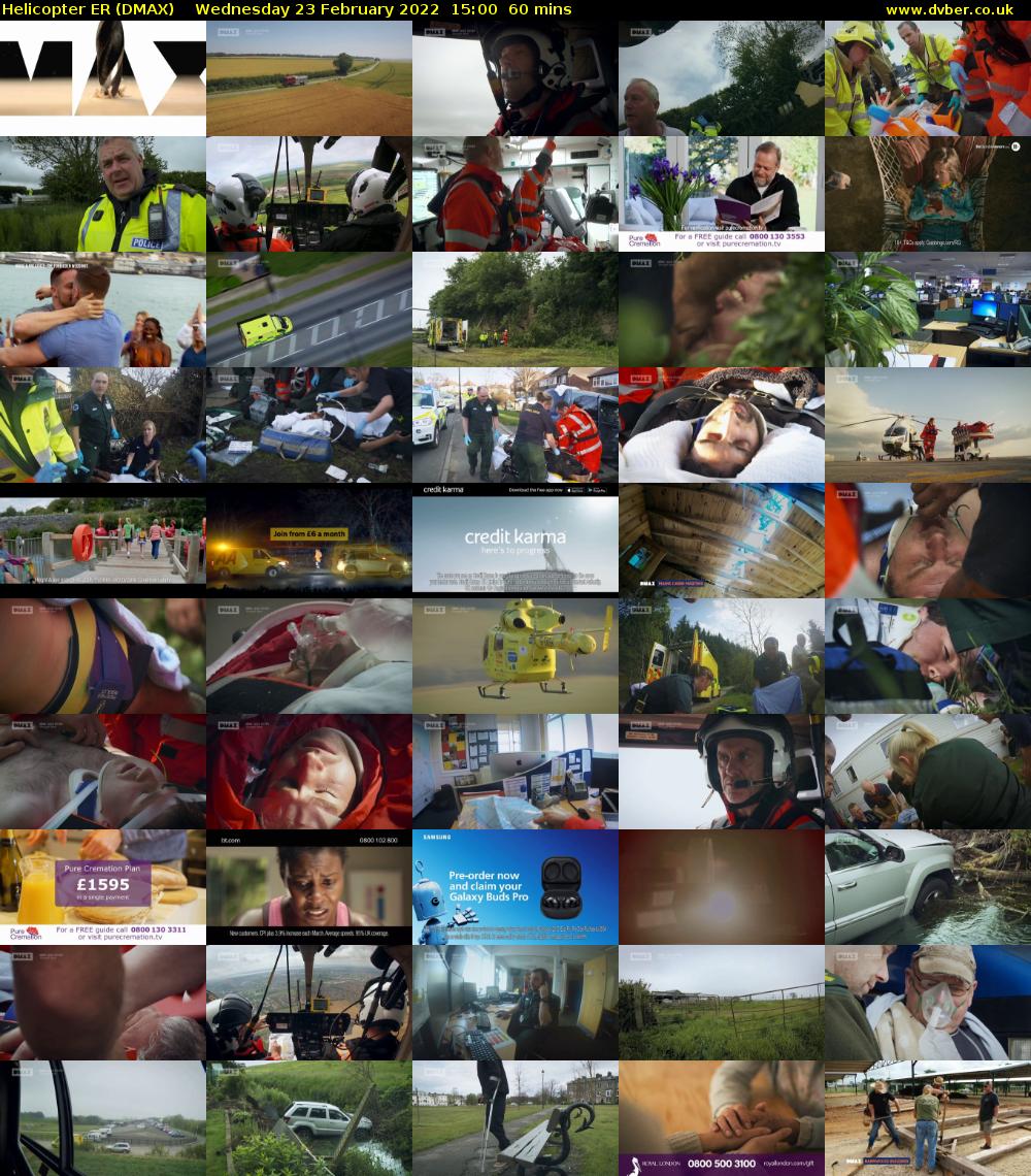 Helicopter ER (DMAX) Wednesday 23 February 2022 15:00 - 16:00