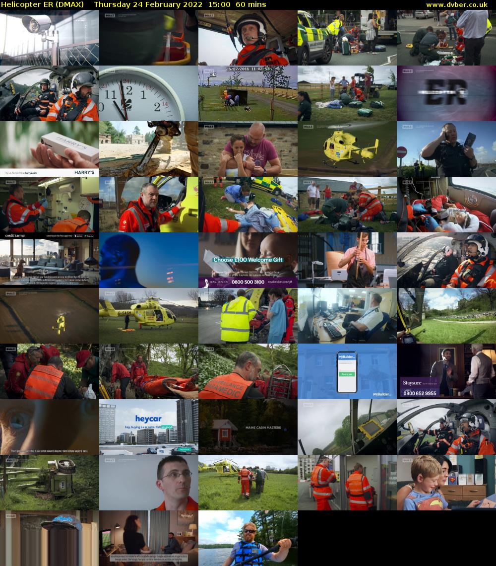 Helicopter ER (DMAX) Thursday 24 February 2022 15:00 - 16:00