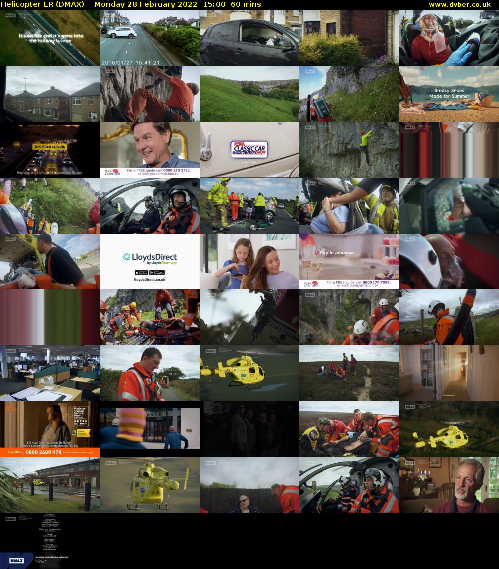 Helicopter ER (DMAX) Monday 28 February 2022 15:00 - 16:00