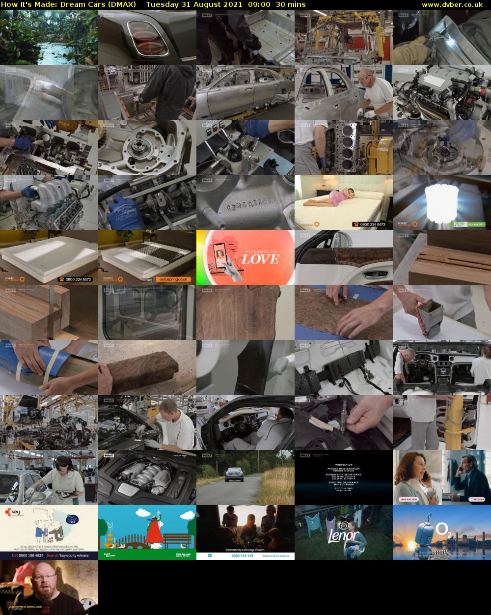How It's Made: Dream Cars (DMAX) Tuesday 31 August 2021 09:00 - 09:30