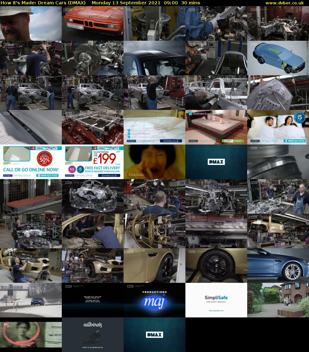 How It's Made: Dream Cars (DMAX) Monday 13 September 2021 09:00 - 09:30