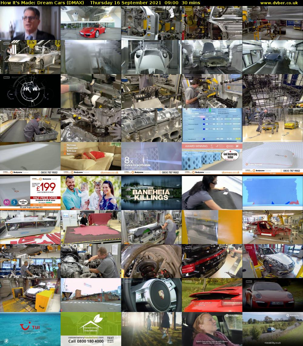 How It's Made: Dream Cars (DMAX) Thursday 16 September 2021 09:00 - 09:30