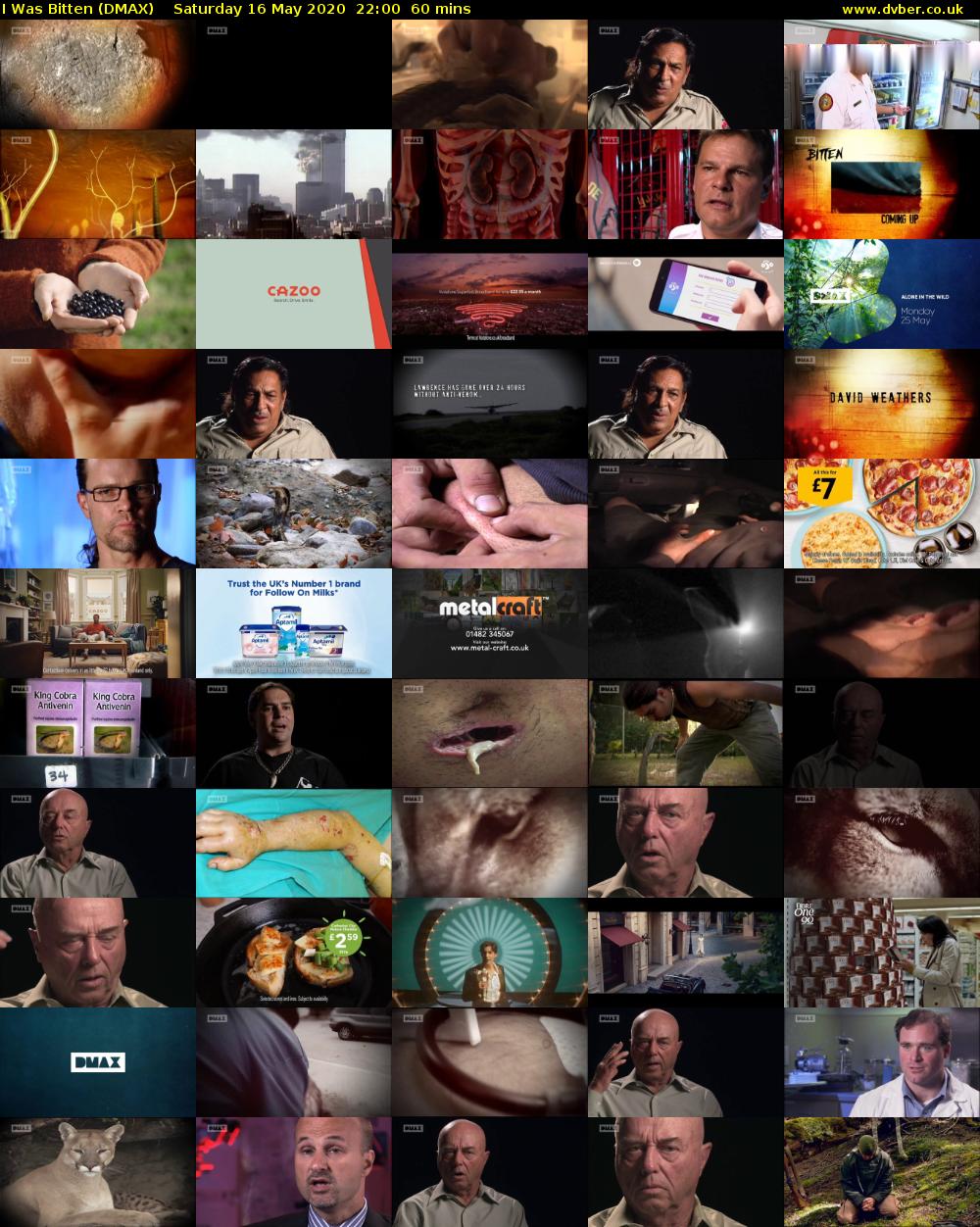 I Was Bitten (DMAX) Saturday 16 May 2020 22:00 - 23:00