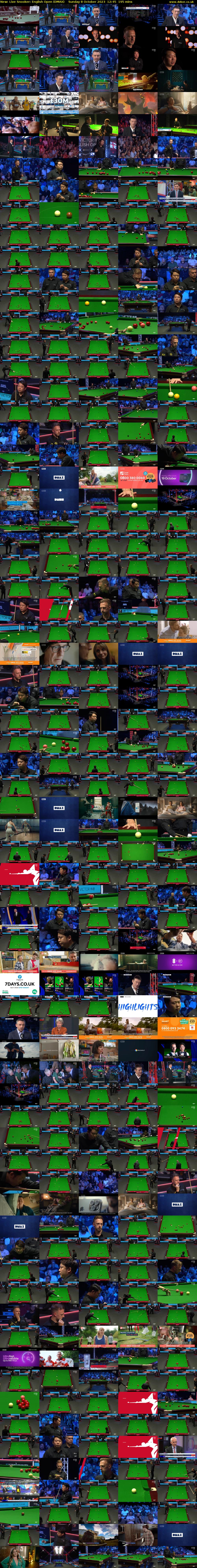 Live Snooker: English Open (DMAX) Sunday 8 October 2023 12:45 - 16:00