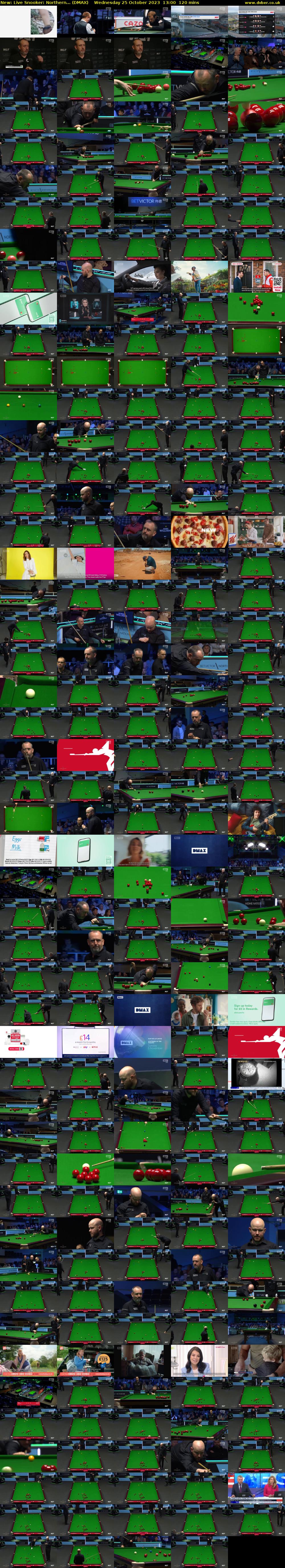 Live Snooker: Northern... (DMAX) Wednesday 25 October 2023 13:00 - 15:00