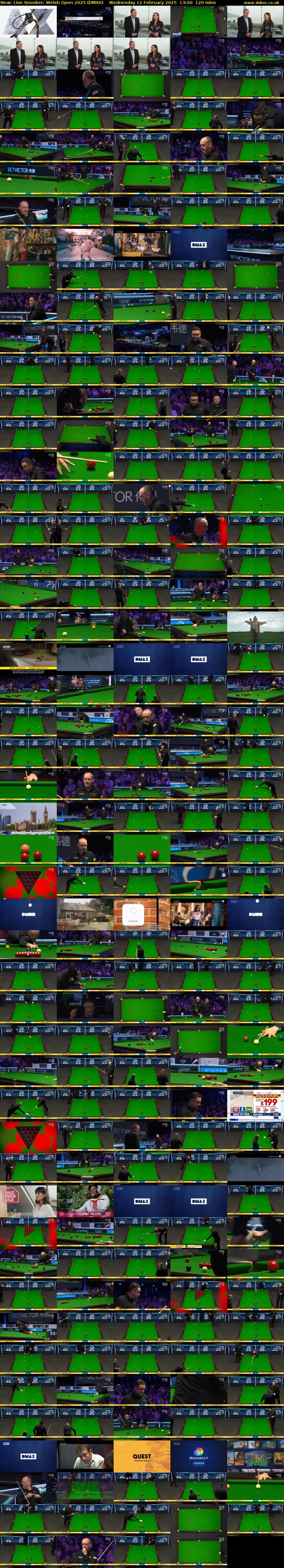 Live Snooker: Welsh Open 2025 (DMAX) Wednesday 12 February 2025 13:00 - 15:00