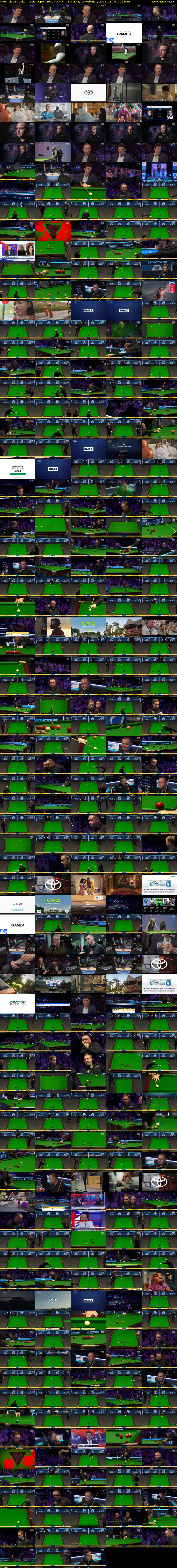Live Snooker: Welsh Open 2025 (DMAX) Saturday 15 February 2025 18:45 - 22:00