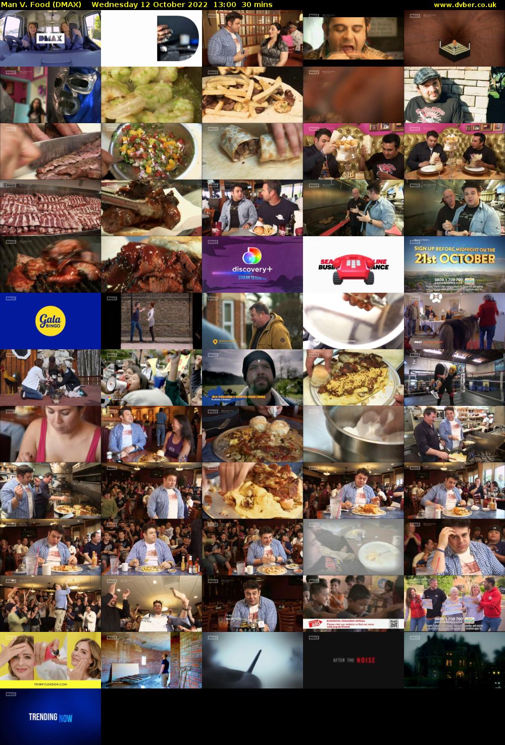 Man V. Food (DMAX) Wednesday 12 October 2022 13:00 - 13:30