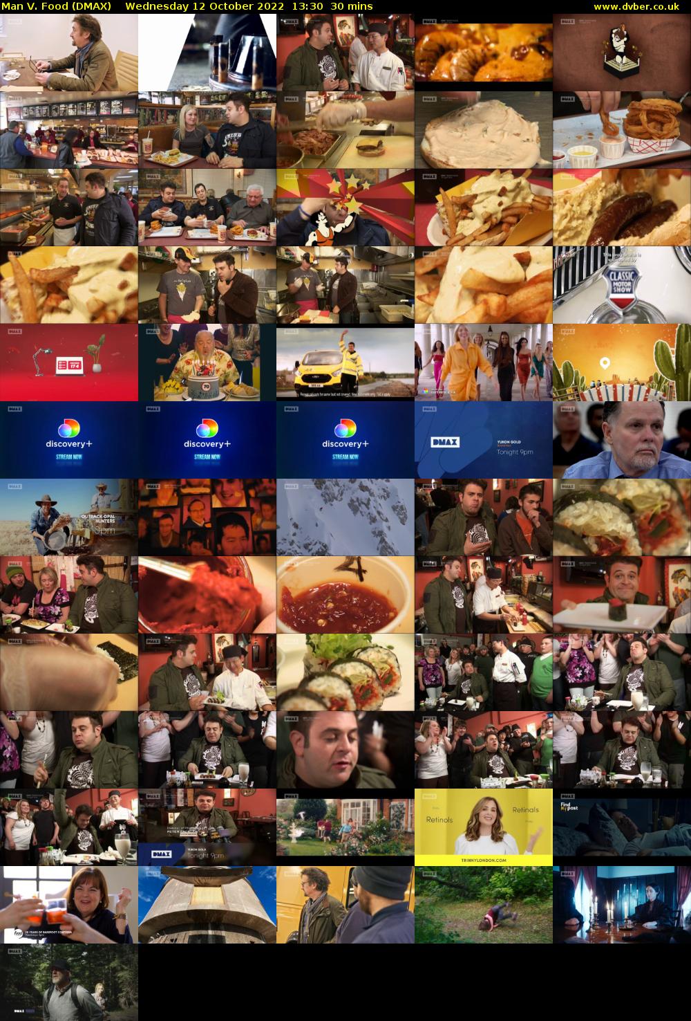 Man V. Food (DMAX) Wednesday 12 October 2022 13:30 - 14:00