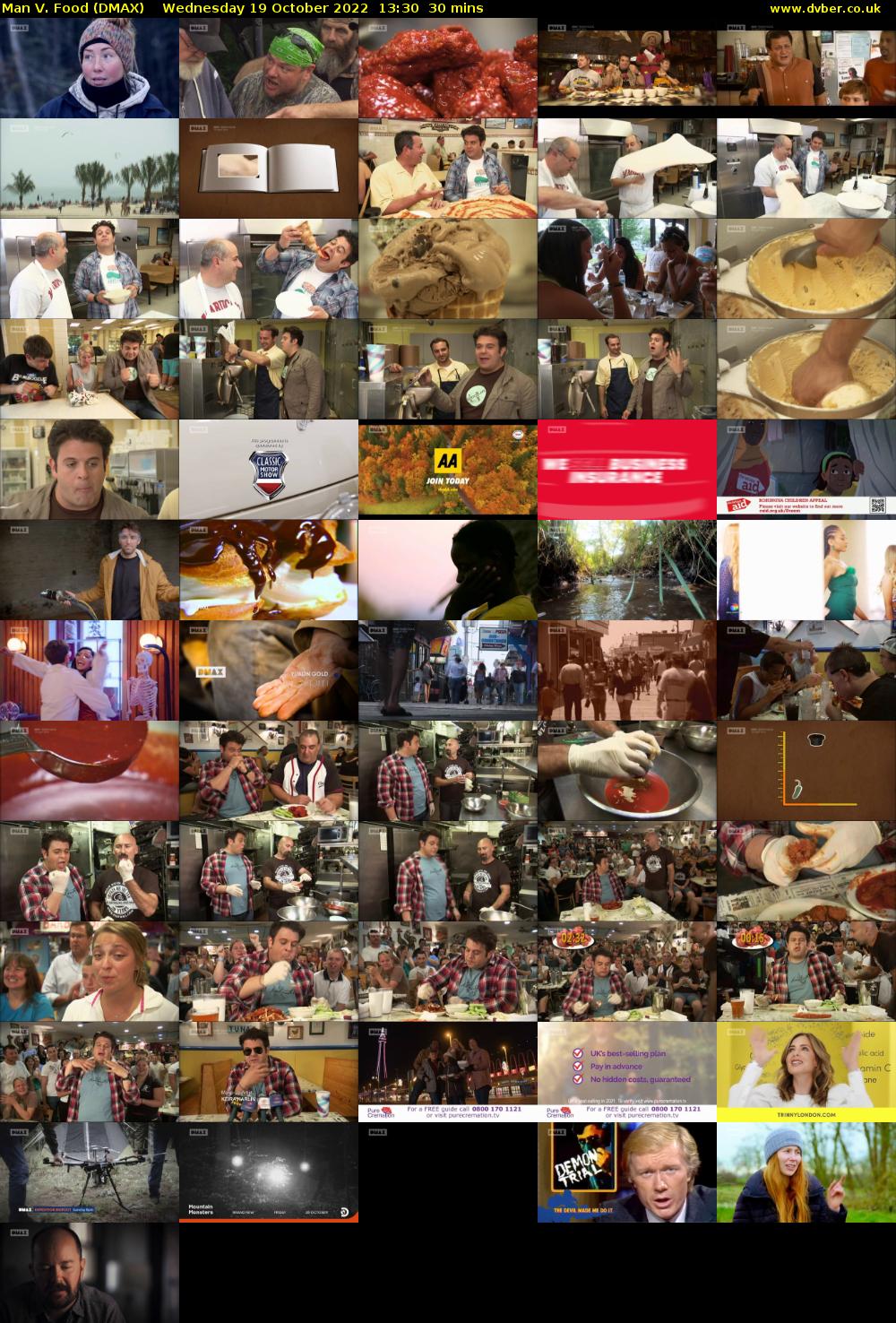 Man V. Food (DMAX) Wednesday 19 October 2022 13:30 - 14:00