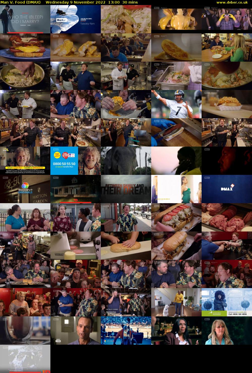 Man V. Food (DMAX) Wednesday 9 November 2022 13:00 - 13:30