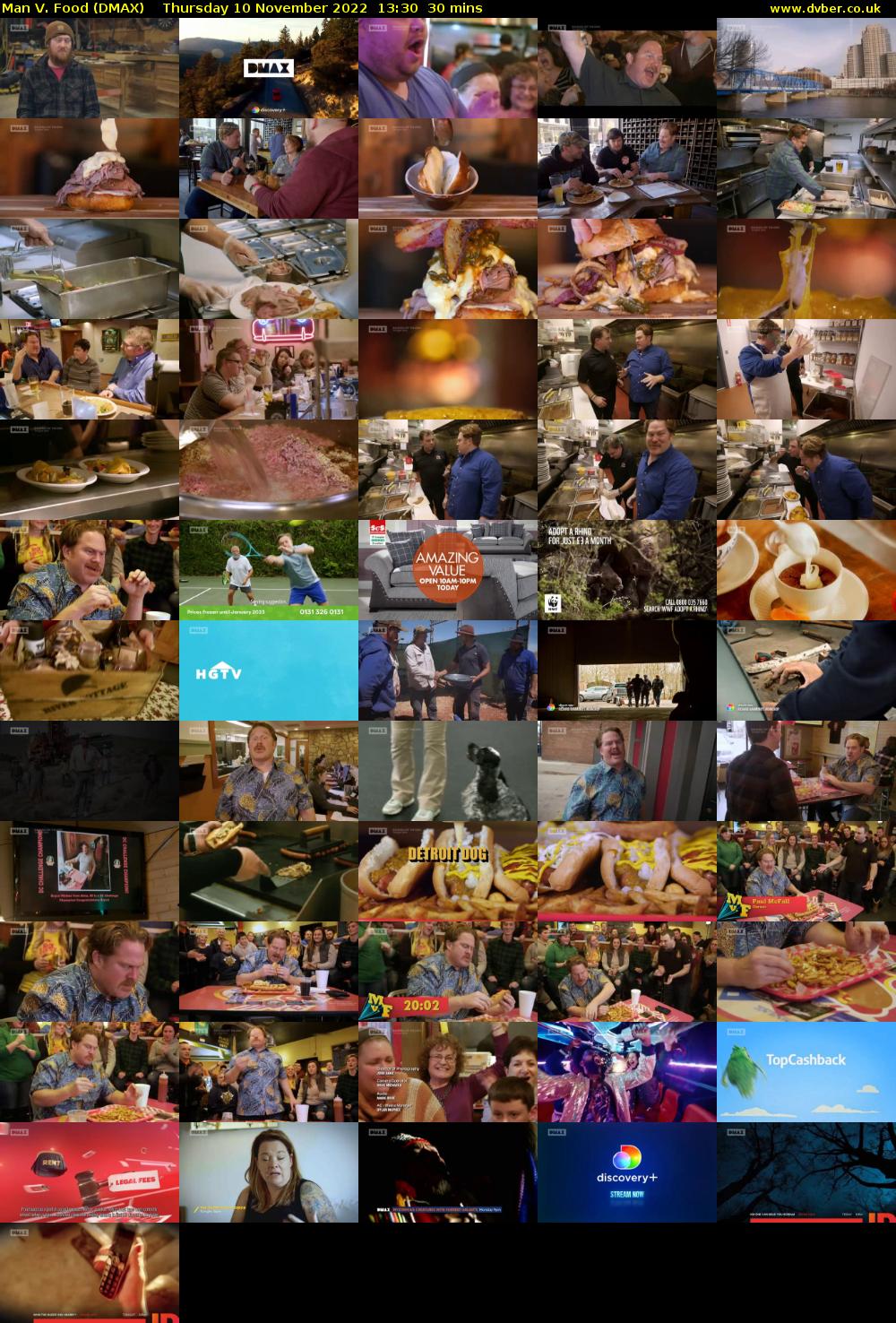 Man V. Food (DMAX) Thursday 10 November 2022 13:30 - 14:00