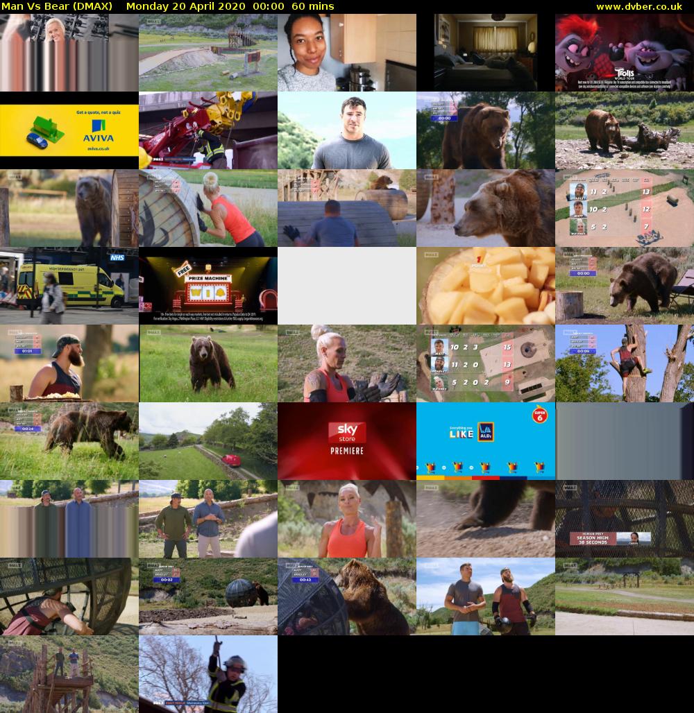 Man Vs Bear (DMAX) Monday 20 April 2020 00:00 - 01:00