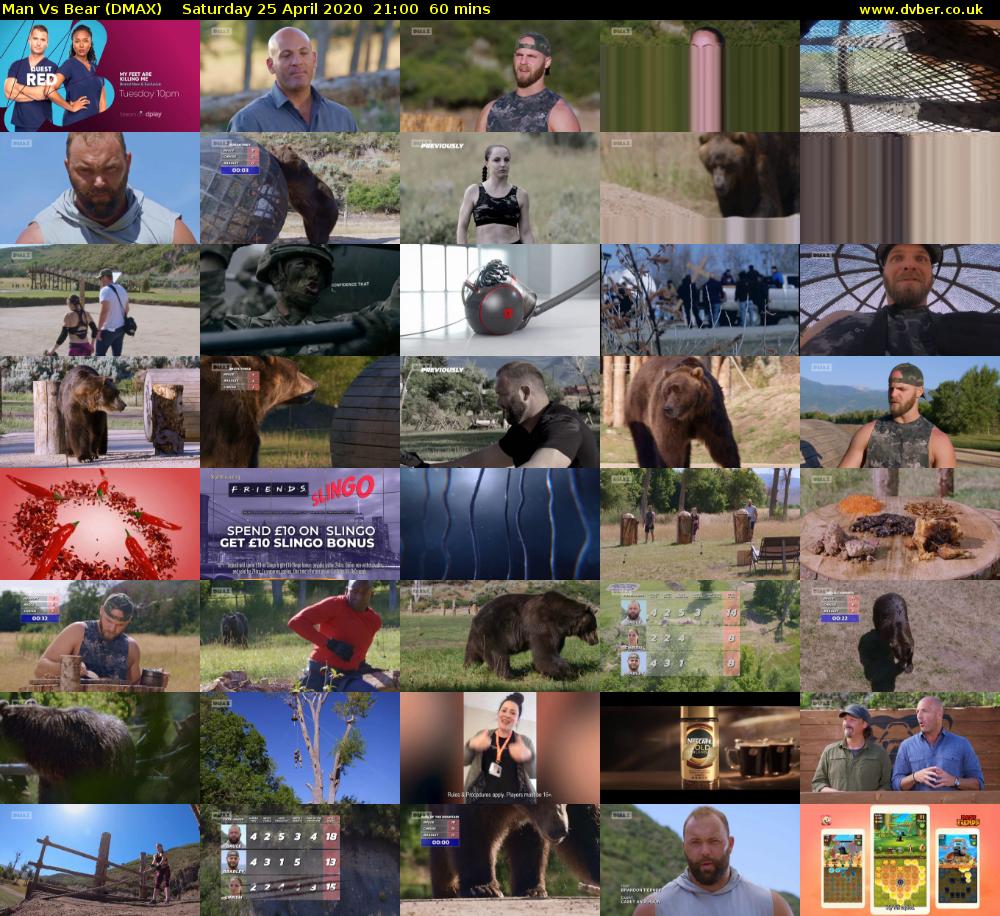 Man Vs Bear (DMAX) Saturday 25 April 2020 21:00 - 22:00