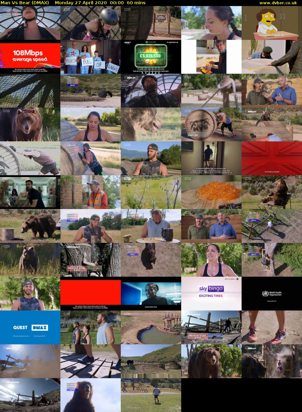 Man Vs Bear (DMAX) Monday 27 April 2020 00:00 - 01:00